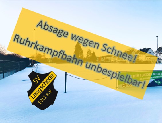 Spielabsage wegen Schnee!