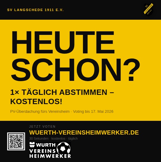 Heute schon gevotet? SVL macht mit bei den Würth Vereinsheimwerkern